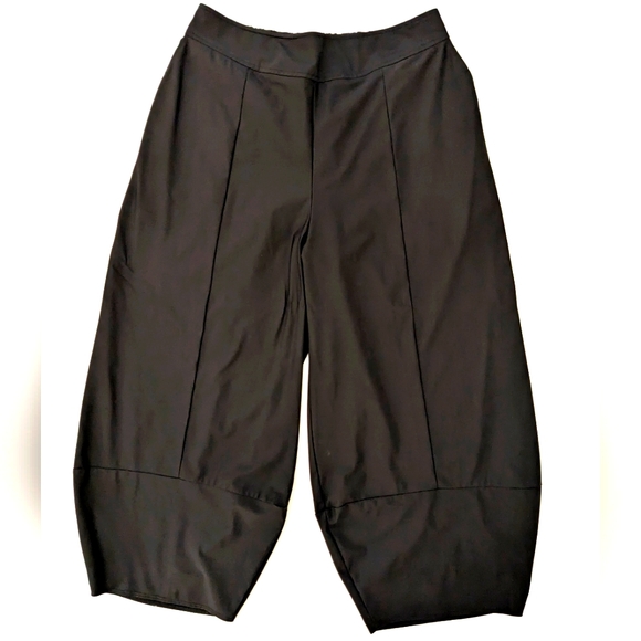 Jason by Comfy Wide Leg Lantern Pants Lagenlook Nylon/Spandex Size M Black - Picture 1 of 6